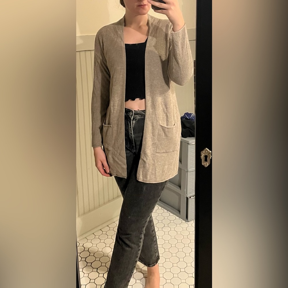 Tan cardigan